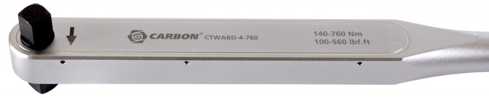 Carbon CTWABD-4-760 Ключ динамометрический алюминиевый со сквозным приводом, 3/4"DR, 140-760 Нм, погрешность пр.+/-3% CTWABD-4-760