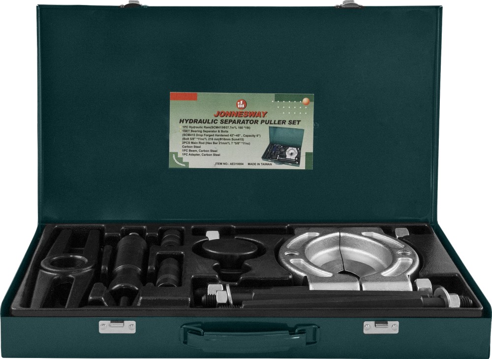 Jonnesway AE310004 Cъемник с сепаратором и гидравлическим цилиндром в наборе, диапазон захватов 105-150 мм, глубина захвата 300 мм, max усилие 10 т. AE310004