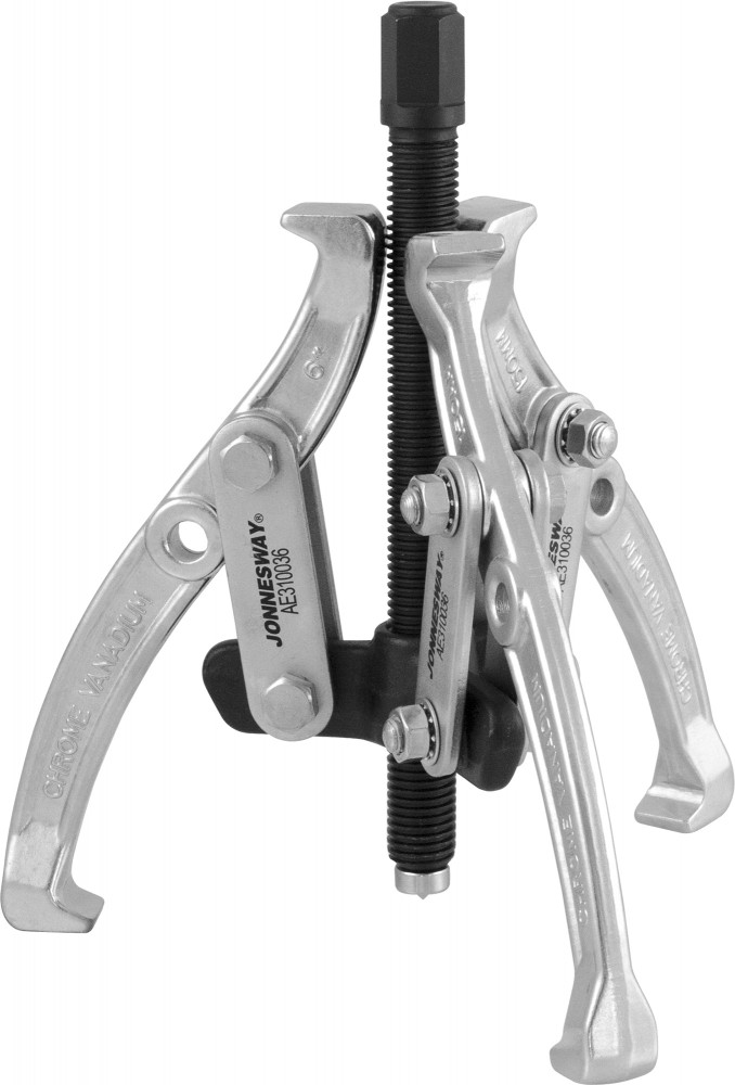 Jonnesway AE310035 Съемник с тремя поворотными двусторонними захватами 4"/100 мм, диапазон захватов 50-102 мм AE310035