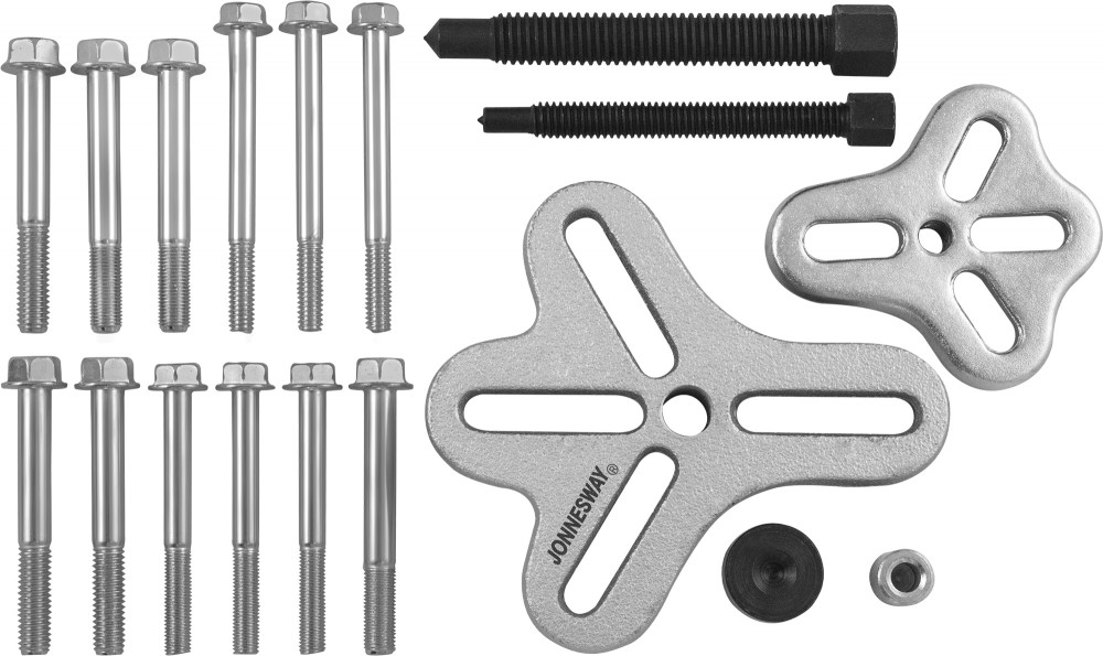 Jonnesway AE310051 Съемник многофункциональный с болтовыми захватами в наборе, диапазон захватов 30-120 мм AE310051