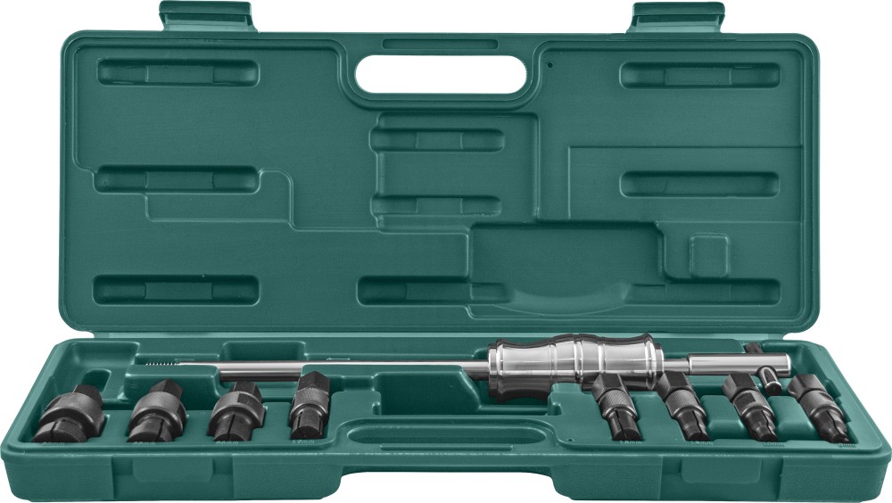 Jonnesway AE310082 Съемник подшипников с цанговыми захватами за внутреннюю обойму и обратным молотком в наборе, диапазон захватов 8-30 мм AE310082