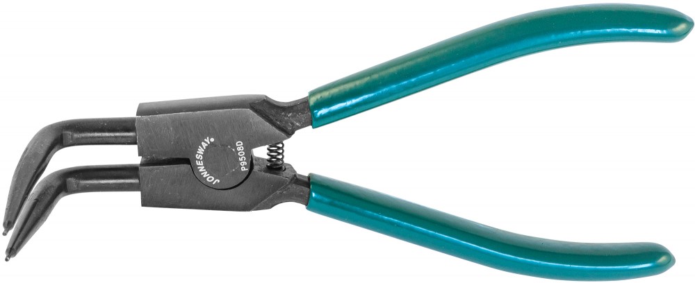 Jonnesway P9508D Щипцы загнутые 90° для стопорных колец удлиненные с ПВХ рукоятками, разжим, 215 мм, 10-32 мм P9508D