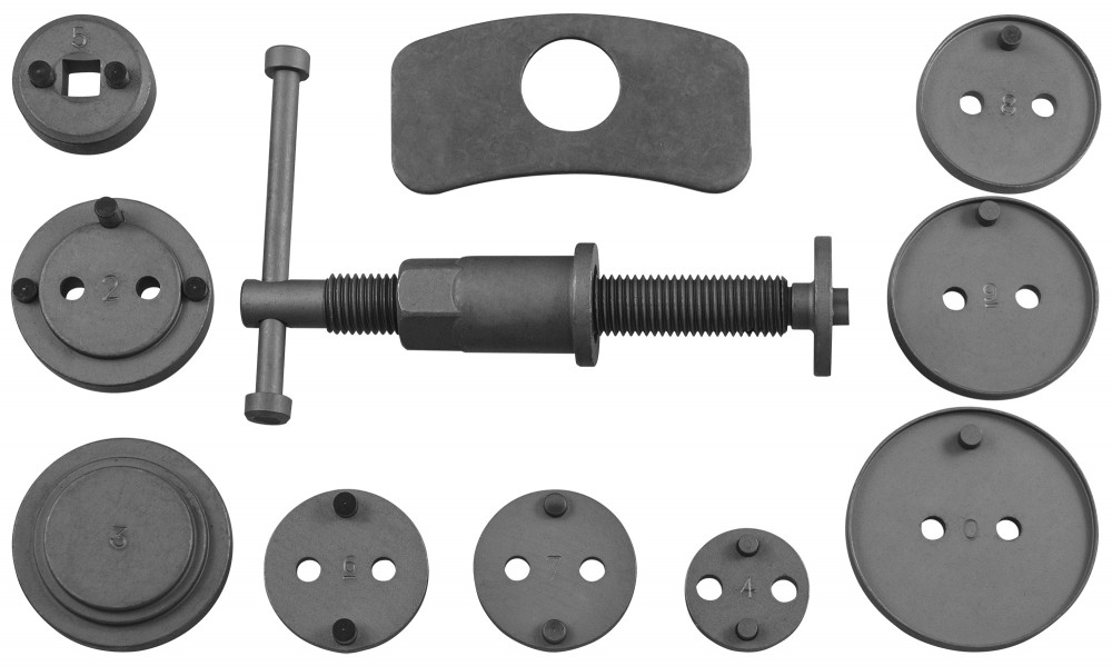 Jonnesway AN010001 Комплект инструмента для развода поршней тормозных цилиндров, 11 предметов AN010001