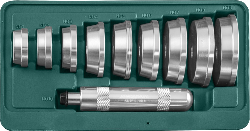 Jonnesway AN010008A Комплект для установки подшипников и сальников, 10 предметов AN010008A