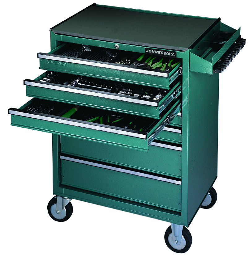 Jonnesway C-7DW146 Тележка инструментальная 7-ми полочная с инструментом в ложементах, 146 предметов C-7DW146