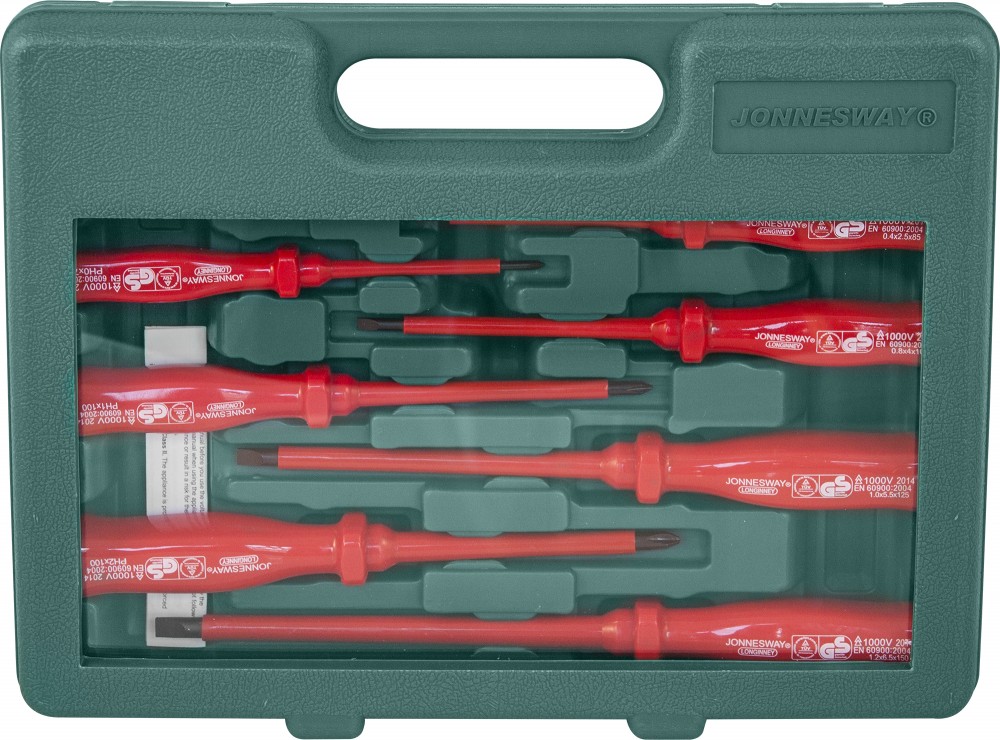 Jonnesway D02AP08S Набор отверток стержневых диэлектрических, 8 предметов D02AP08S