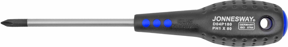 Jonnesway D04P180 Отвертка стержневая крестовая FULL STAR, PH1х80 мм D04P180