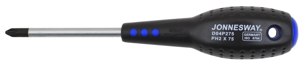 Jonnesway D04P275 Отвертка стержневая крестовая FULL STAR, PH2х75 мм D04P275