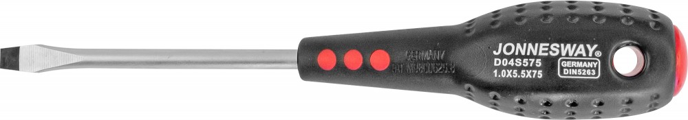 Jonnesway D04S575 Отвертка стержневая шлицевая FULL STAR, SL5.5х75 мм D04S575