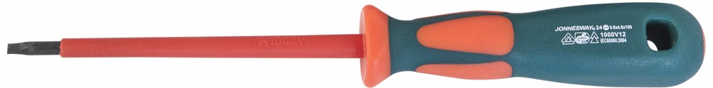 Jonnesway DV13S4100 Отвертка стержневая шлицевая диэлектрическая, SL4х100 мм DV13S4100