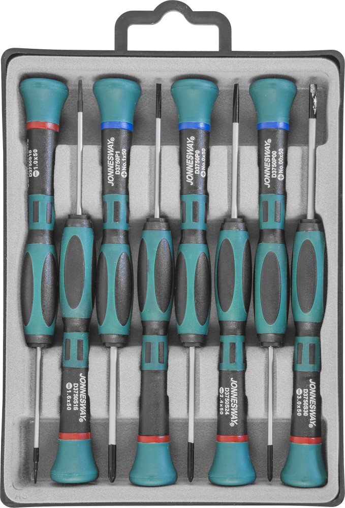 Jonnesway D3750P08S Набор отверток для точной механики, 50 мм, 8 предметов D3750P08S