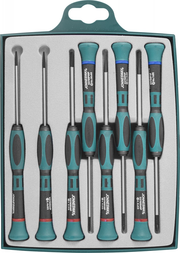 Jonnesway D3765P08S Набор отверток для точной механики, 65 мм, 8 предметов D3765P08S