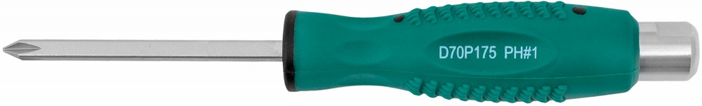 Jonnesway D70P175 Отвертка стержневая крестовая, ударная, силовая под ключ, PH1х75 D70P175