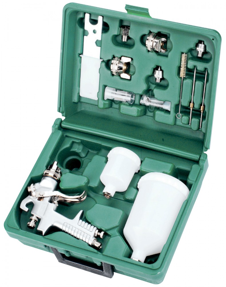 Jonnesway JA-6111K Набор пистолет покрасочный "Краскопульт" JA-6111 с аксессуарами, 15 предметов JA-6111K