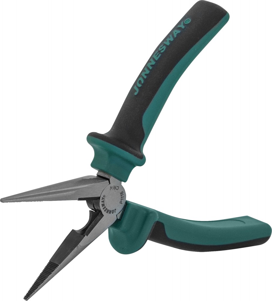 Jonnesway P1116 Длинногубцы прямые с двухкомпонентными рукоятками, 160 мм P1116