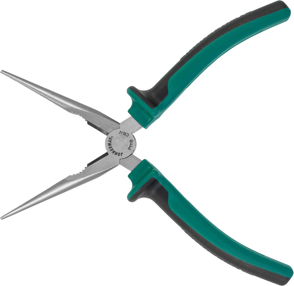 Jonnesway P1118 Длинногубцы прямые с двухкомпонентными рукоятками, 200 мм P1118