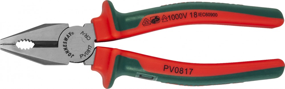 Jonnesway PV0817 Пассатижи диэлектрические с двухкомпонентными рукоятками, 180 мм PV0817