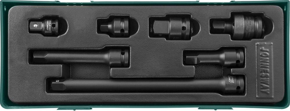 Jonnesway S03A401SP Набор аксессуаров для головок торцевых ударных 1/2"DR в ложементе, 7 предметов S03A401SP
