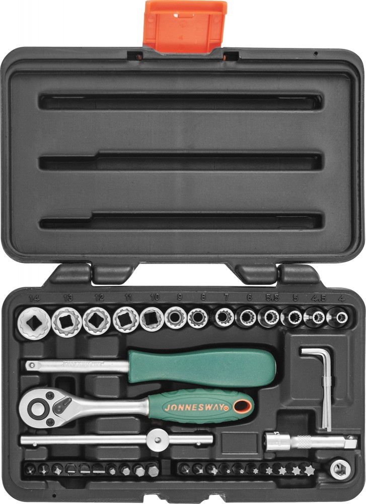 Jonnesway S68H2141S Набор головок торцевых 1/4"DR Super Tech, 41 предмет S68H2141S