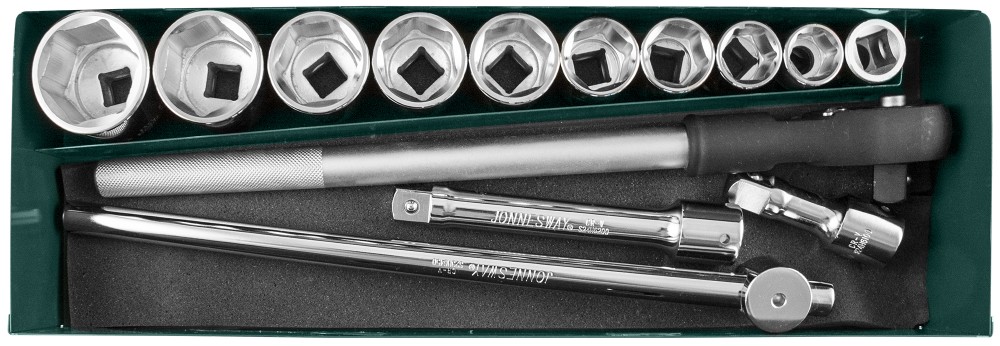Jonnesway S04H6315SA (S04H6115SA) Набор головок торцевых 3/4"DR, 22-50 мм, 15 предметов S04H6315SA