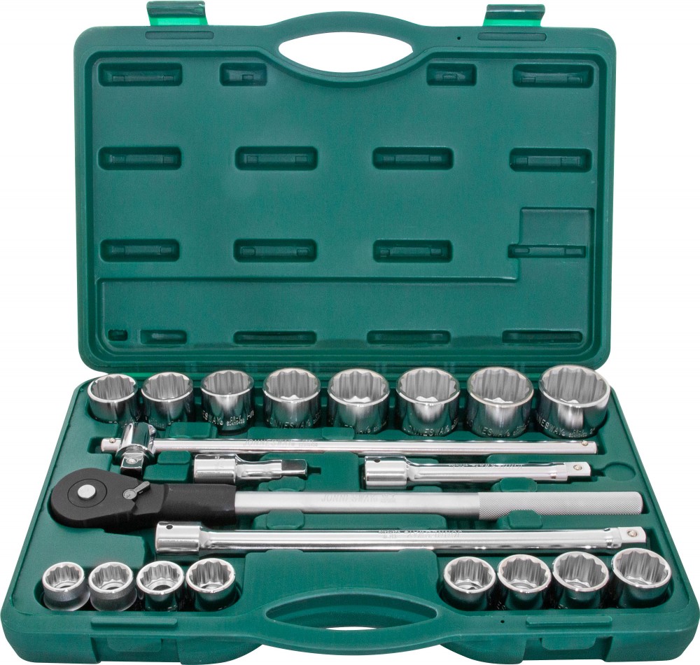 Jonnesway S04H6622S (S04H6422S) Набор головок торцевых дюймовых 3/4"DR, SAE 7/8"--2", 22 предмета S04H6622S