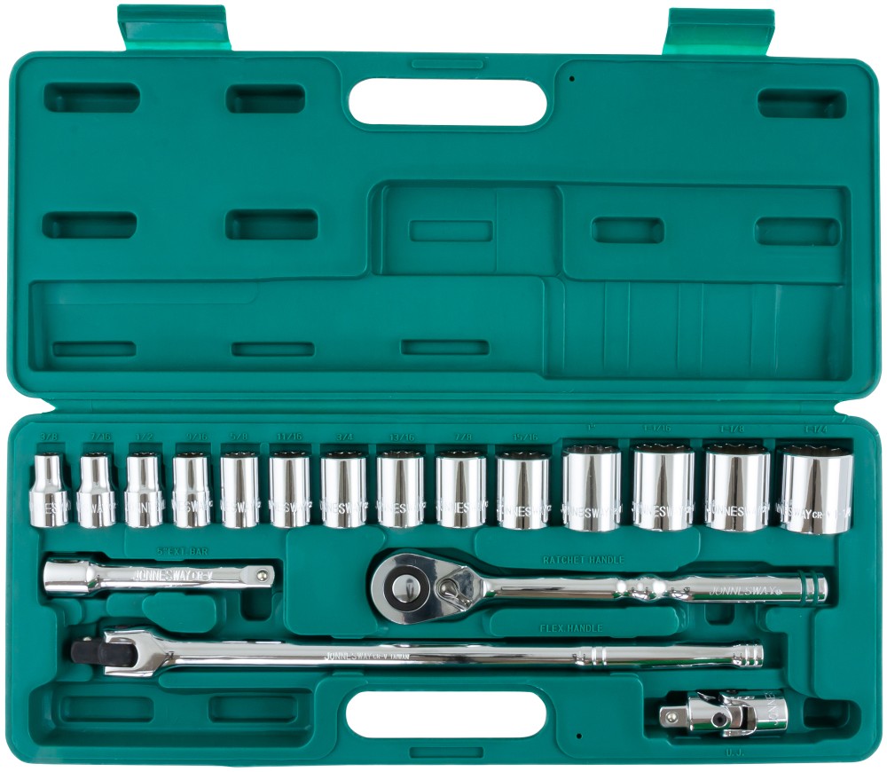 Jonnesway S05H4219S Набор головок торцевых дюймовых 1/2"DR, SAE 3/8"--1-1/4", 19 предметов S05H4219S