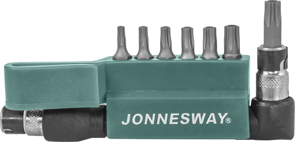 Jonnesway S08H2ST8S Комплект вставок-бит 1/4"DR T-TORX®, T10H-T40H, c Г-образным приводом, 8 предметов S08H2ST8S