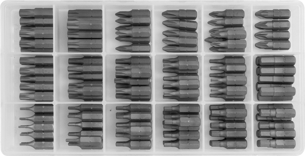 Jonnesway S29H2180S Набор вставок-бит 1/4"DR, 18 видов по 10 штук S29H2180S