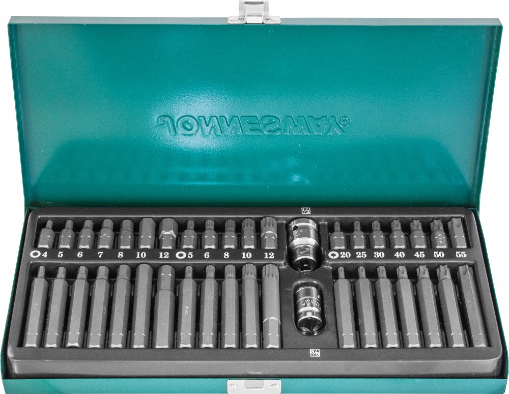 Jonnesway S29H4140S Набор вставок-бит 10 мм DR с переходниками, 40 предметов S29H4140S