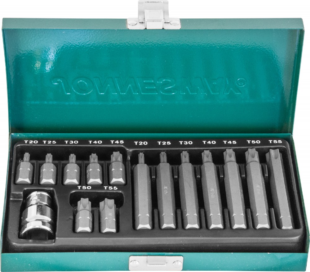 Jonnesway S29H4215S Набор вставок-бит 10 мм DR TORX® с переходниками, 15 предметов S29H4215S