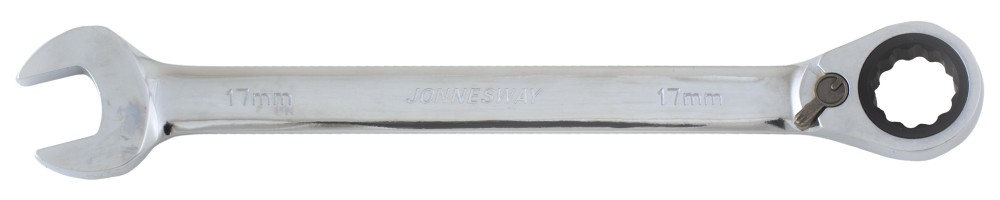 Jonnesway W106117 (W60117) Ключ гаечный комбинированный трещоточный с реверсом, 17 мм W106117