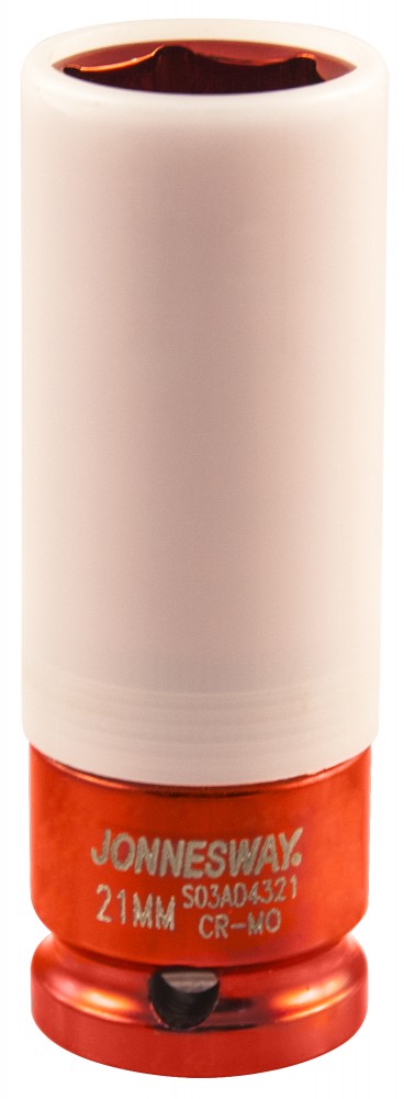 Jonnesway S03AD4321 Головка торцевая ударная удлиненная тонкостенная 1/2"DR для легкосплавных колесных дисков, 21 мм S03AD4321