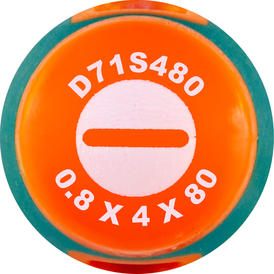 Jonnesway D71S480 Отвертка стержневая шлицевая ANTI-SLIP GRIP, SL4.0х80 мм D71S480