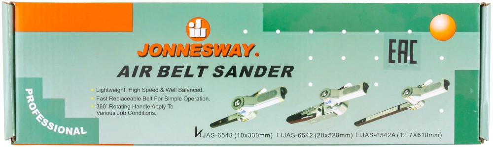 Jonnesway JAS-6543 Машинка шлифовальная пневматическая, ленточная, 16000 об./мин., 10х330 мм JAS-6543
