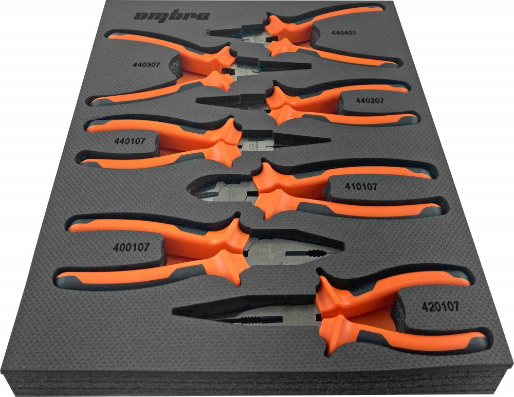 Ombra OMT7STE Набор шарнирно-губцевого инструмента в EVA ложементе 280х375 мм, 7 предметов OMT7STE