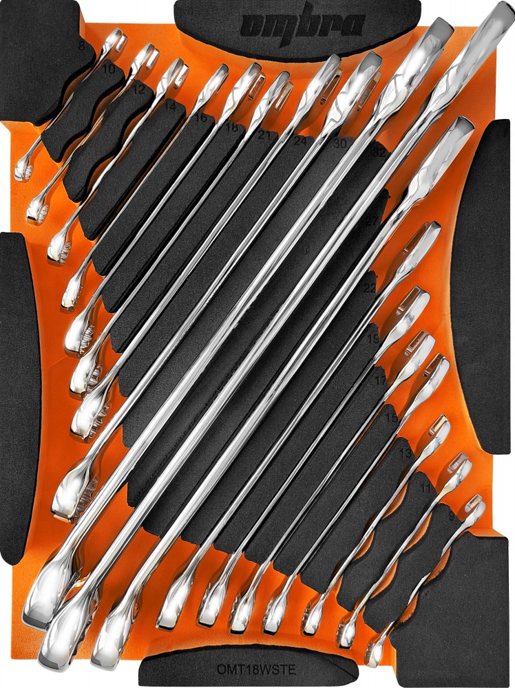 Ombra OMT18WSTE Набор ключей комбинированных в EVA ложементе 280х375 мм, 18 предметов OMT18WSTE