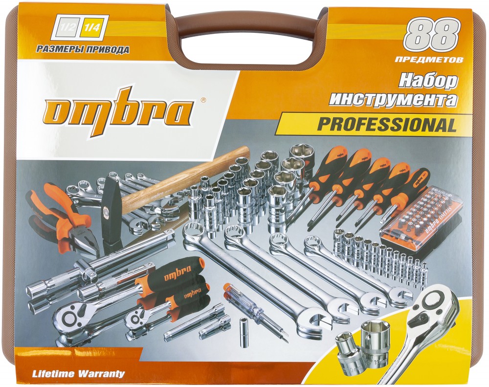 Ombra OMT88S Набор инструмента универсальный 1/4", 1/2"DR, 88 предметов OMT88S