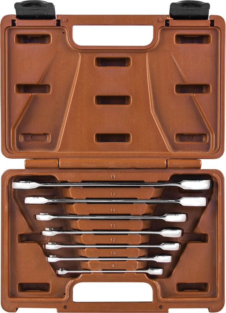 Ombra 935007 Набор ключей гаечных комбинированных трещоточных SNAP GEAR, 8-19 мм, 7 предметов 935007