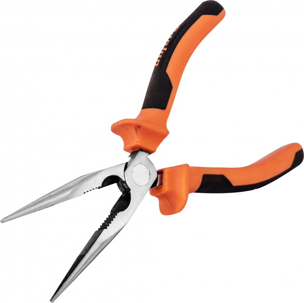 Ombra 420108 Длинногубцы прямые с двухкомпонентными рукоятками, 200 мм 420108