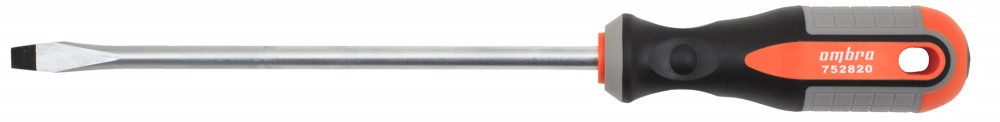 Ombra 752820 Отвертка стержневая шлицевая ROUND GRIP, SL8x200 мм 752820