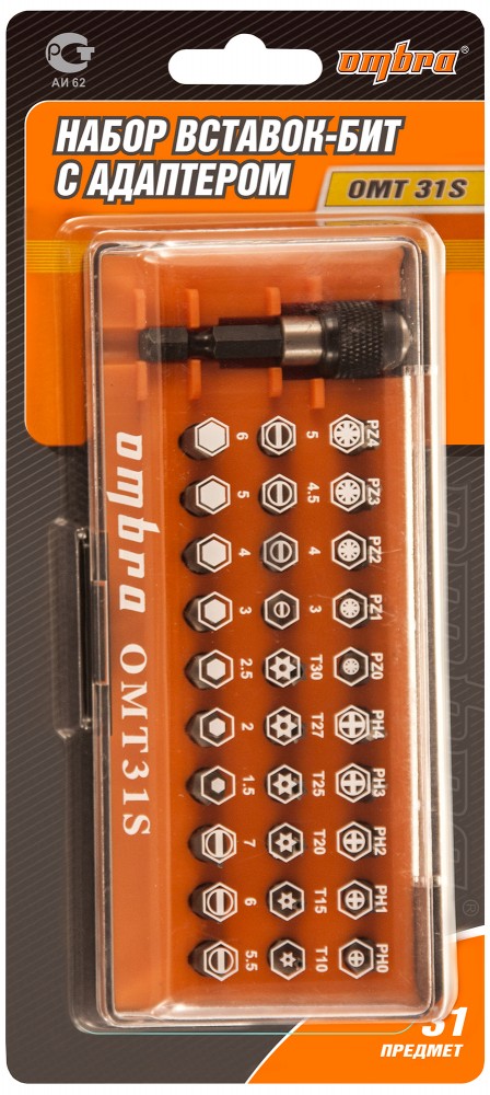 Ombra OMT31S Набор вставок-бит, 31 предмет OMT31S