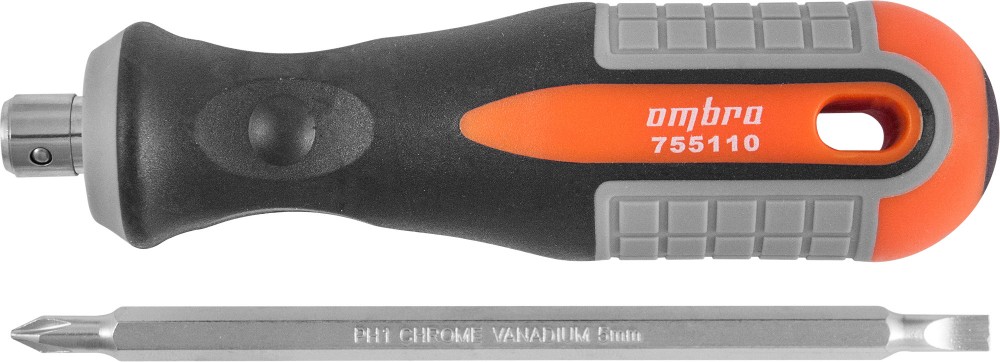Ombra 755110 Отвертка стержневая двусторонняя ROUND GRIP, РН1,SL5x100 мм 755110