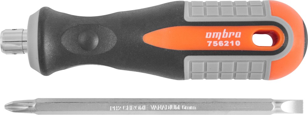 Ombra 756210 Отвертка стержневая двусторонняя ROUND GRIP, РН2,SL6x100 мм 756210