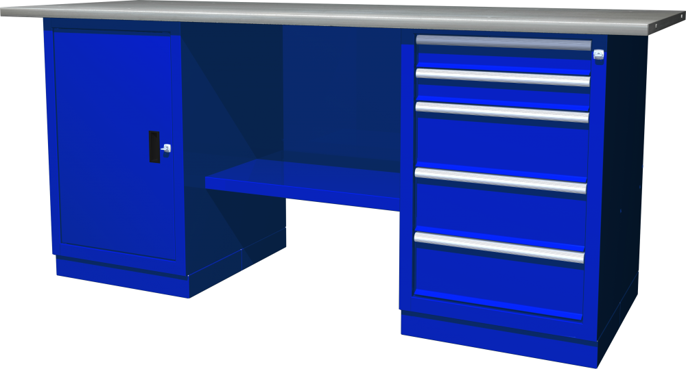 Ombra OWB2-15 Верстак с двумя тумбами, тумба с 1 одной дверцей и тумба с 5 ящиками,1900х686х820мм OWB2-15