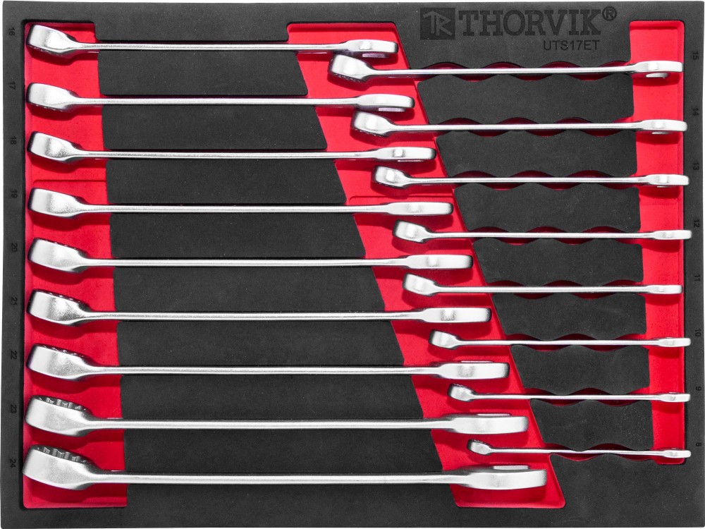 Thorvik UTS17STE Набор ключей комбинированных в EVA ложементе 280х375 мм, 17 предметов UTS17STE