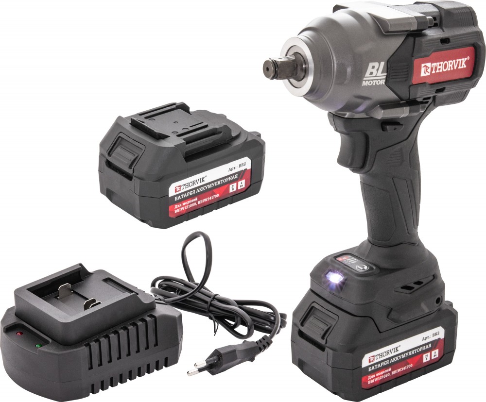 Thorvik BBIW121080 Гайковерт ударный аккумуляторный бесщёточный 1/2"DR, 21В, 1080 Нм BBIW121080