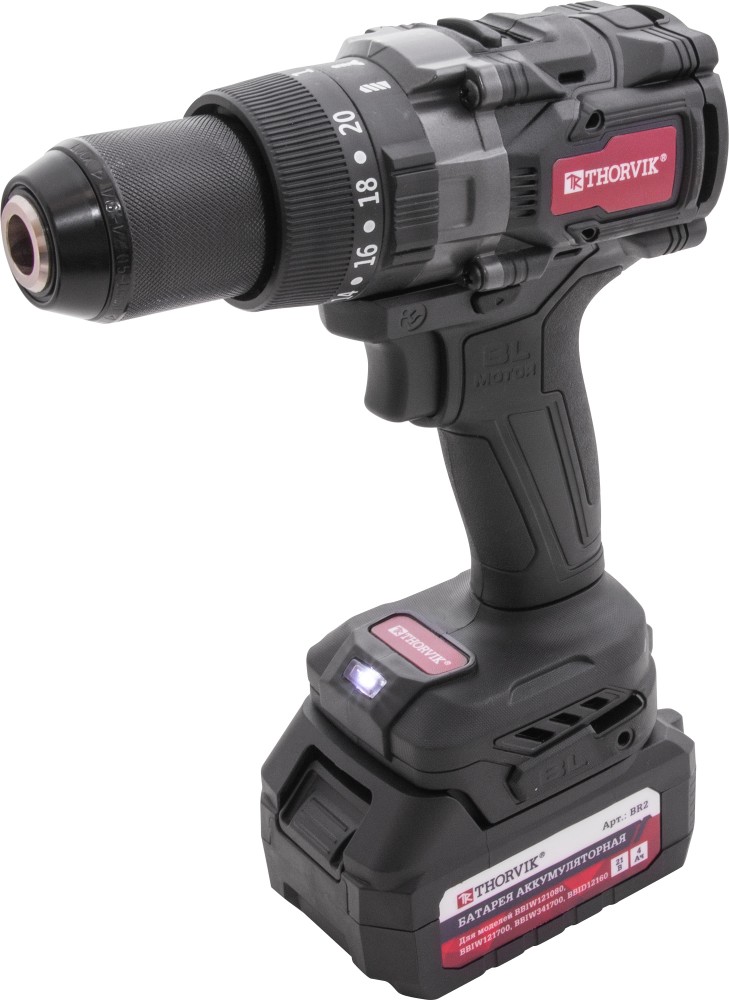Thorvik BBID12160 Дрель-шуруповерт ударная аккумуляторная бесщёточная 1/2"DR, 21В, 160 Нм BBID12160