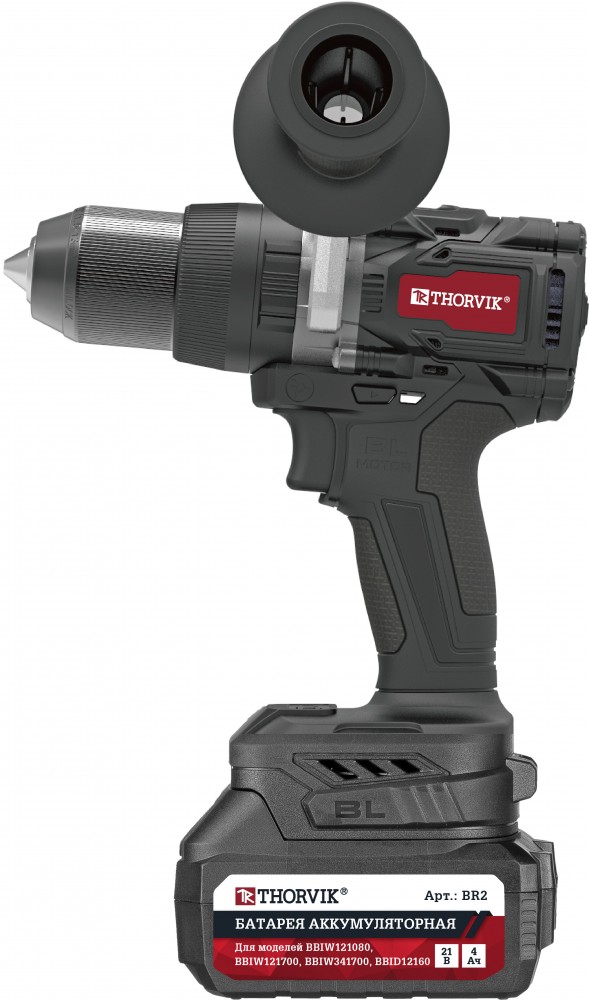 Thorvik BBID12160 Дрель-шуруповерт ударная аккумуляторная бесщёточная 1/2"DR, 21В, 160 Нм BBID12160