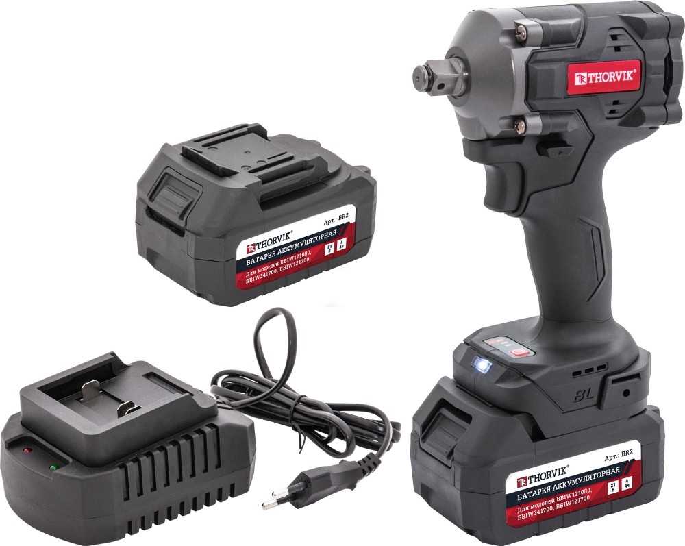 Thorvik BBIW12620 Гайковерт ударный аккумуляторный бесщёточный 1/2"DR, 21В, 620 Нм BBIW12620