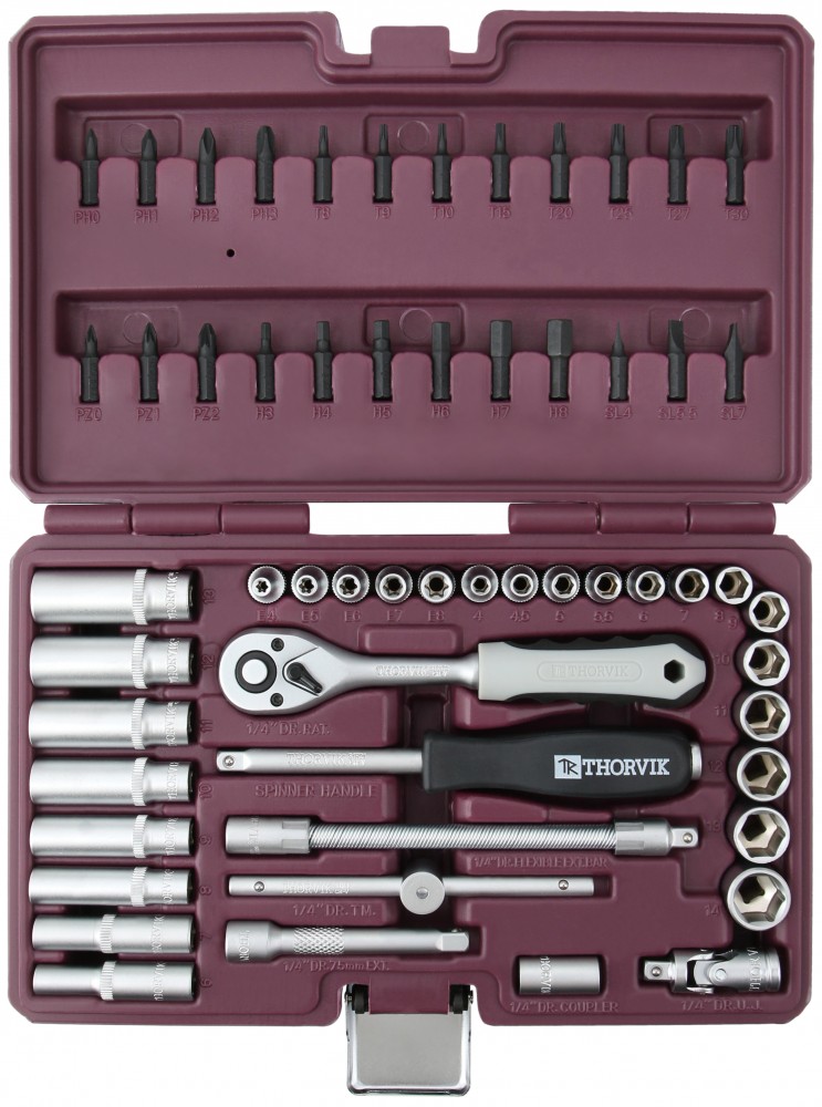 Thorvik TS057 Набор инструмента 1/4"DR, 57 предметов TS057